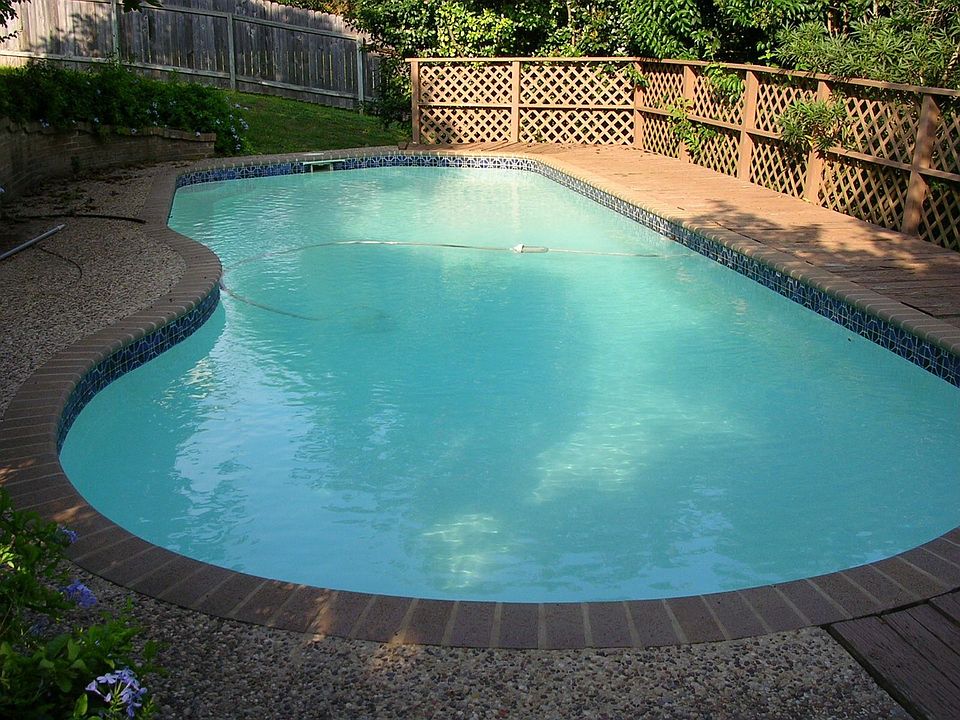 Very private back yard with nice pool