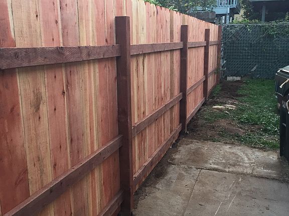New redwood fence