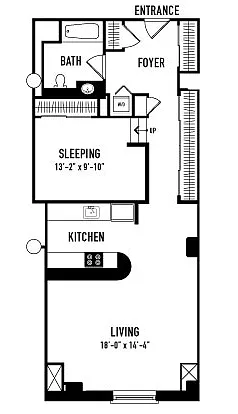 Floor plan 1 Bedroom H Platform
