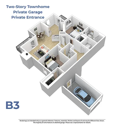 Floor plan B3 w/attached garage