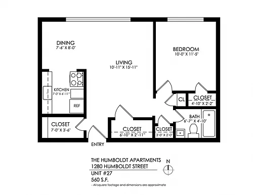 Floor plan 1 Bed x 1 Bath
