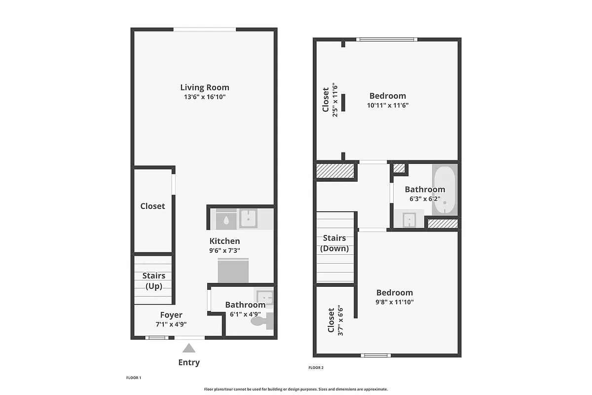 Floor plan 2 Bedroom Townhouse