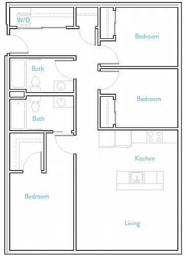 Floor plan 3 Bedroom- Henshaw