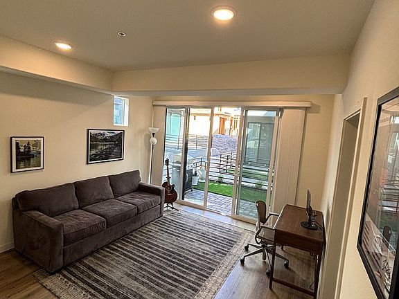 Office den with access to patio