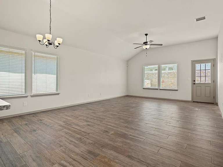 Living room with wooden tiles