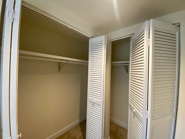 Closets in primary bedroom.