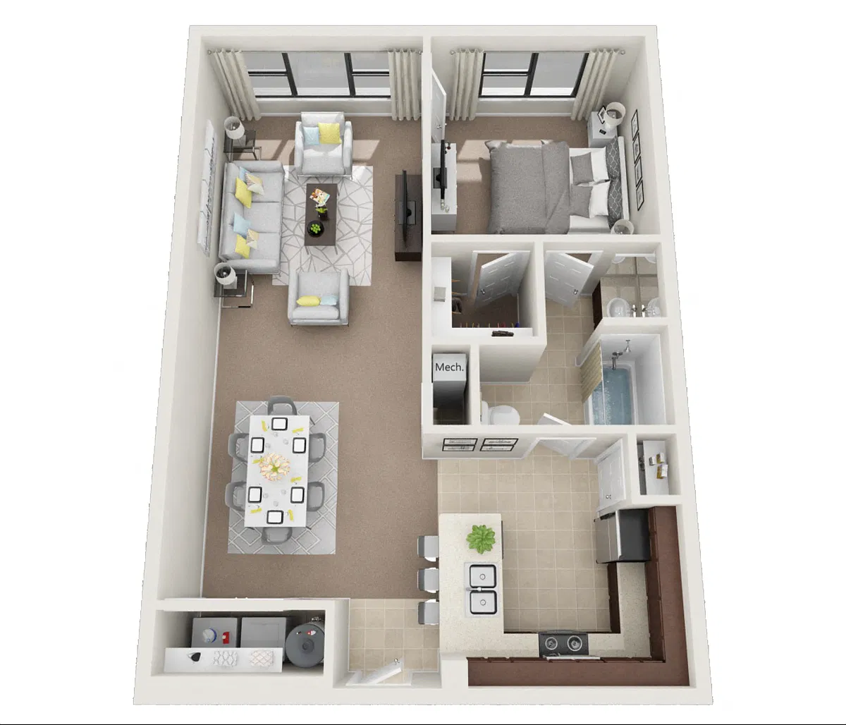 Floor plan One Bedroom One Bathroom