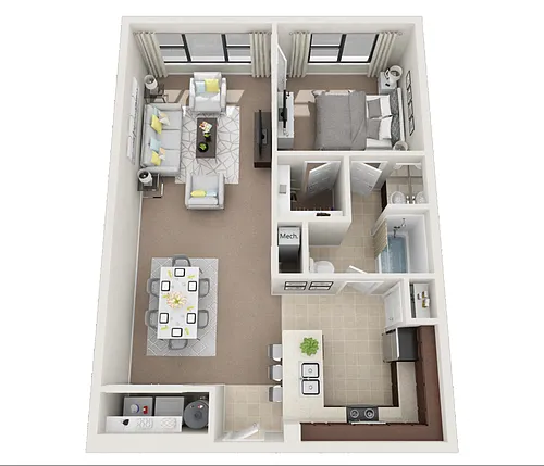 Floor plan One Bedroom One Bathroom