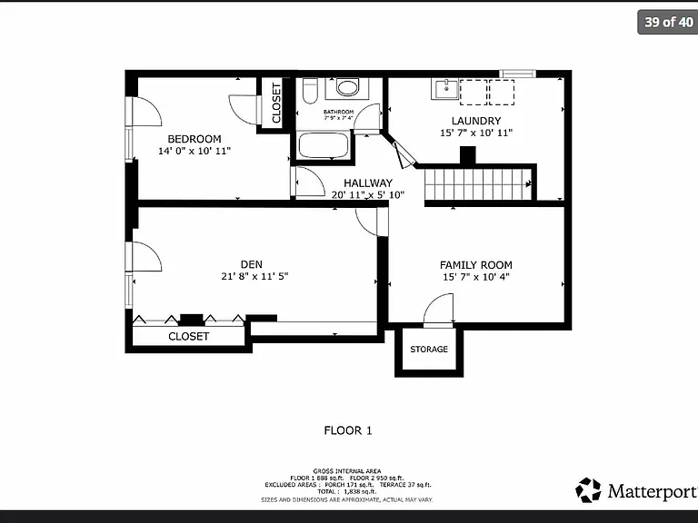 Lower level floor plan