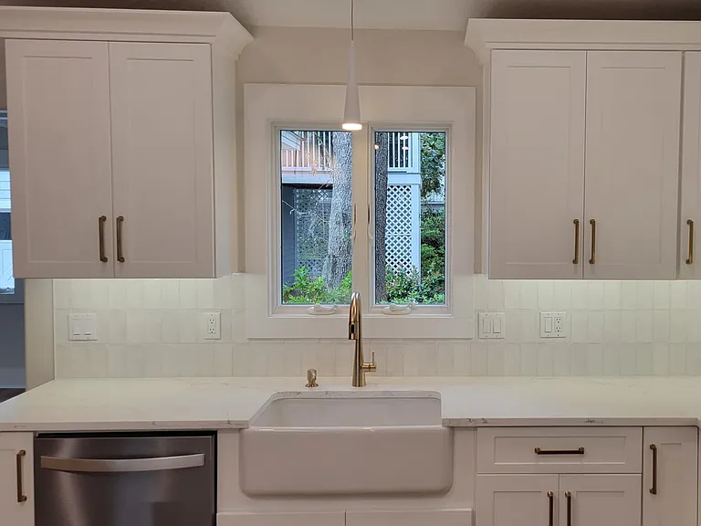 View of Backyard, Lazy Susan Corner Cabinet