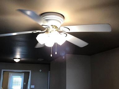 Ceiling fans in living room and both bedrooms