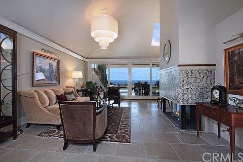 Living room with Stone Flooring