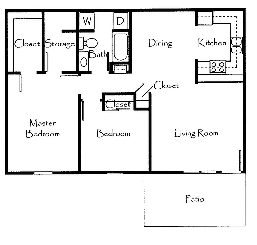 Floor plan 2 Bed 60 Percent