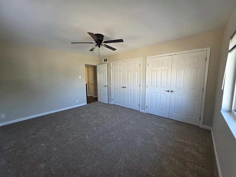 Spacious Master bedroom with large closet space.