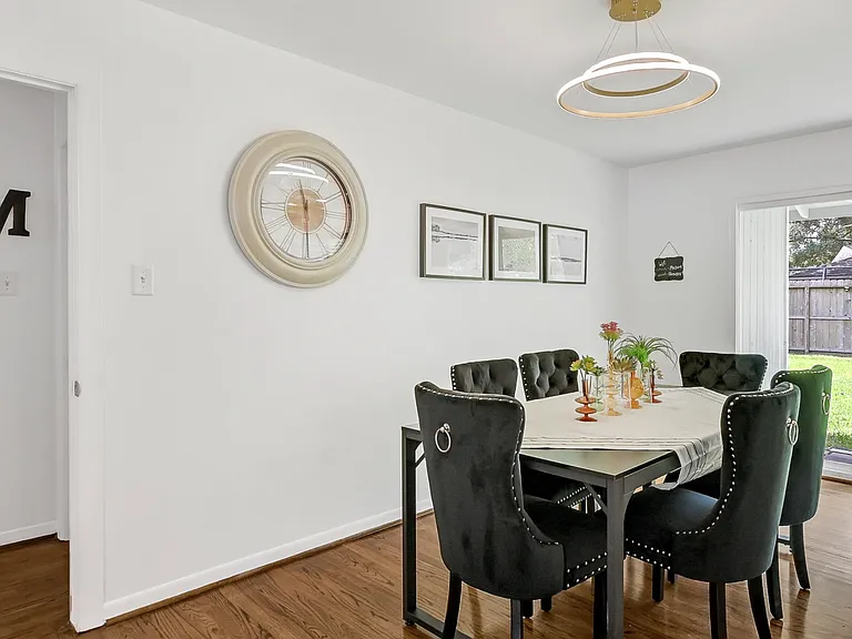 Enjoy a dinner overlooking the lovely yard