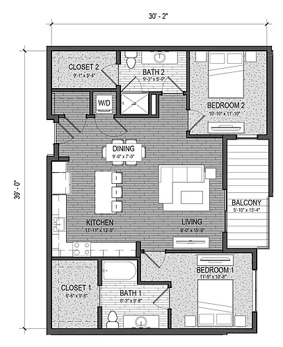 Floor plan The Whitewater 2B
