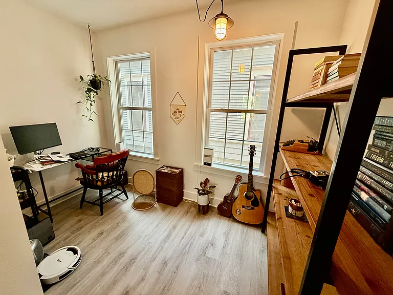 Den set up as an office
