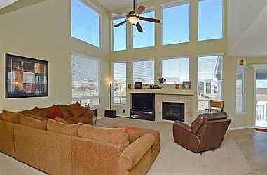 Two story family room