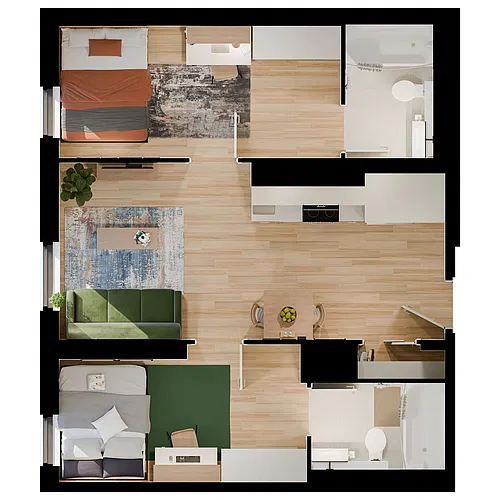 Floor plan 2 Bedroom 2 Bathroom