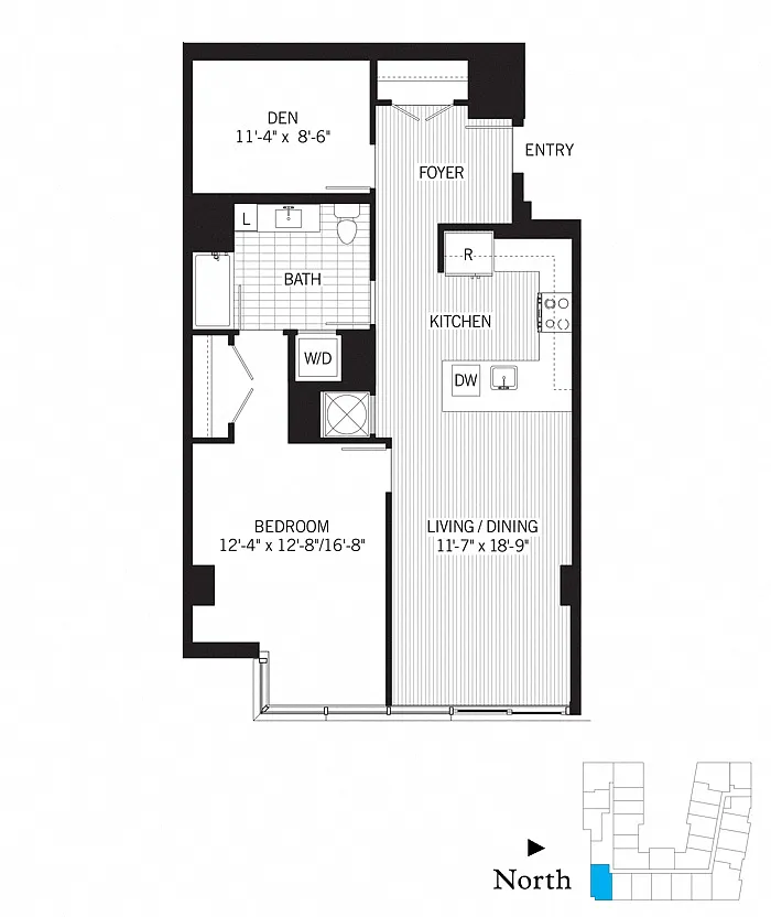 Floor plan 1 Bed - 1 Bath | ad03