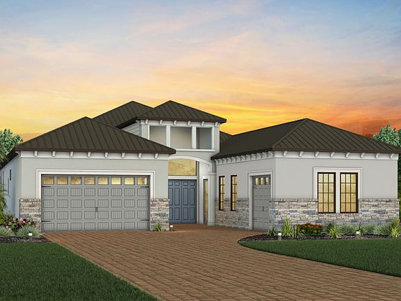 Exterior FM3 with stone detail and metal roof