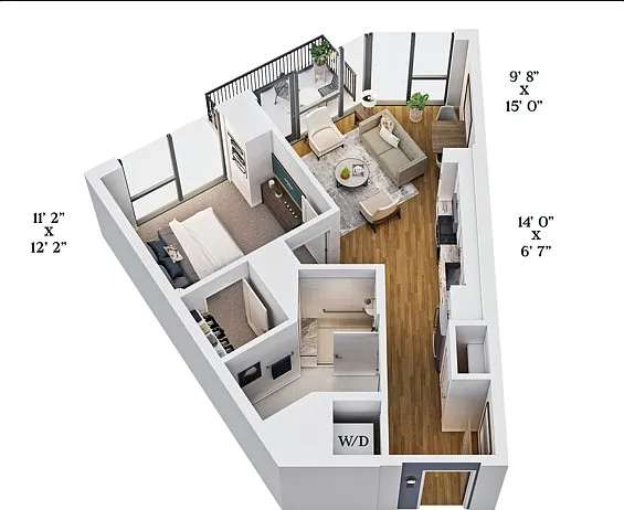B2 | 1x1 | 658 sf B2 | 1x1 | 658 sf