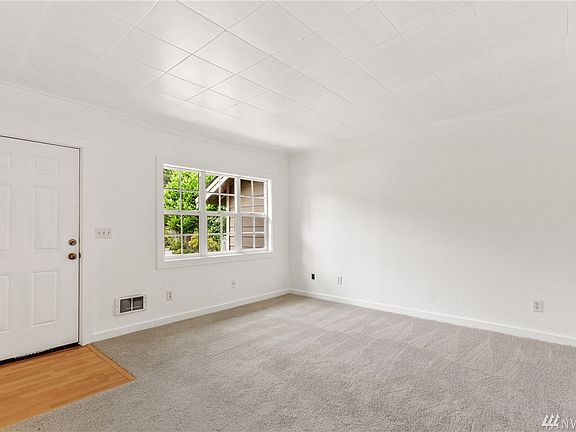 Front door and living room.
