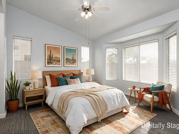 Staged master bedroom