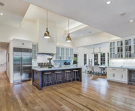 Kitchen area and great room.