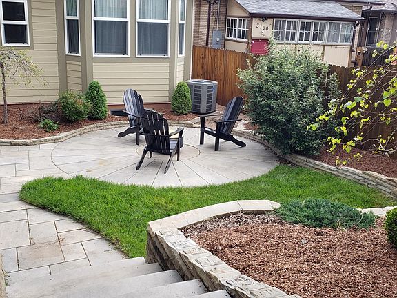 A beautifully landscaped private backyard