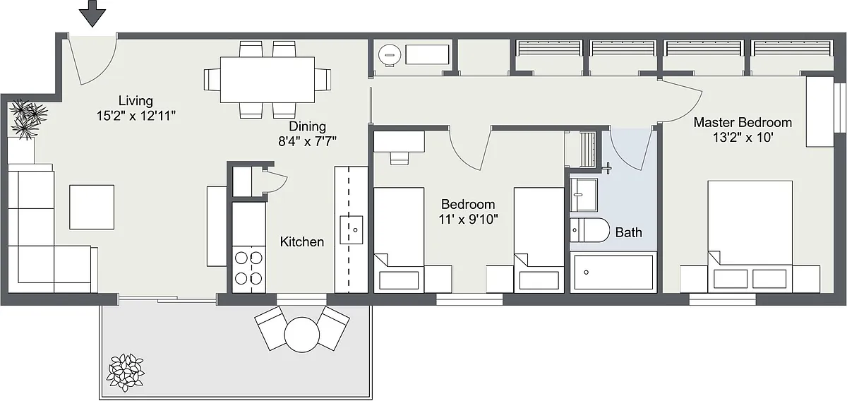 Floor plan 2 Bedroom Apartment