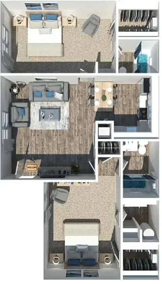 Floor plan 2 Bed 2 Bath