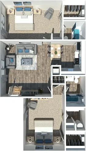 Floor plan 2 Bed 2 Bath