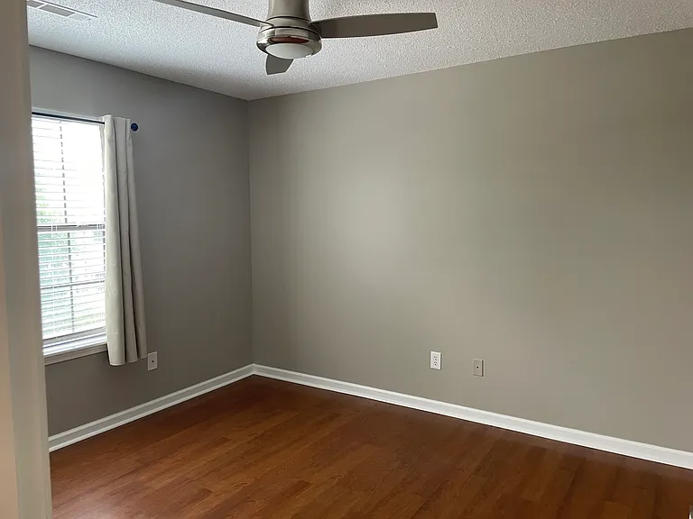 Designer colors calm the space throughout