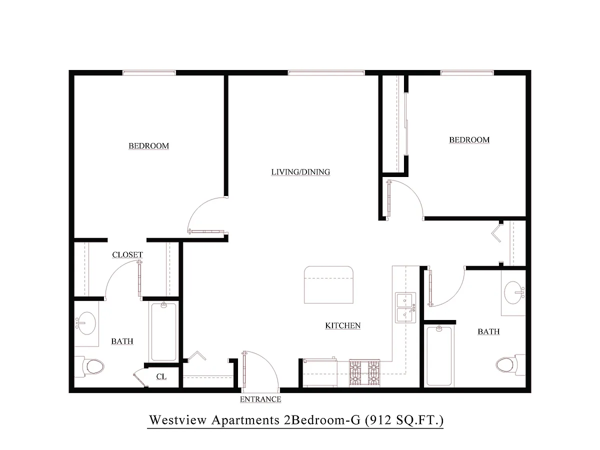 Floor plan Two Bedroom G
