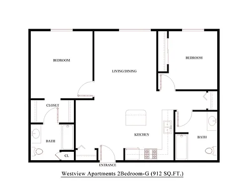 Floor plan Two Bedroom G