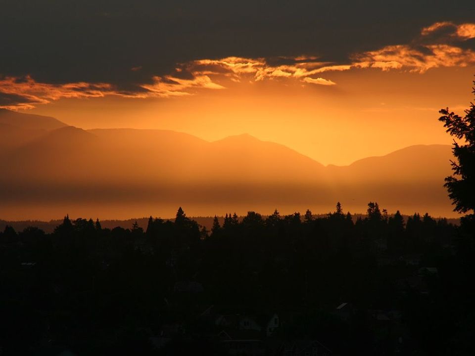 Sunset over Olympics