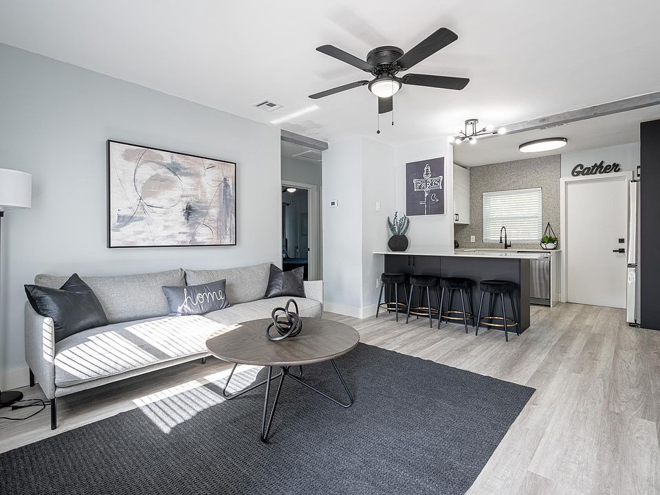 Spacious living room and kitchen