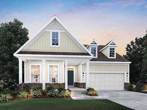 Cooper - Elevation B Optional Coach Lights and Stone Wainscot