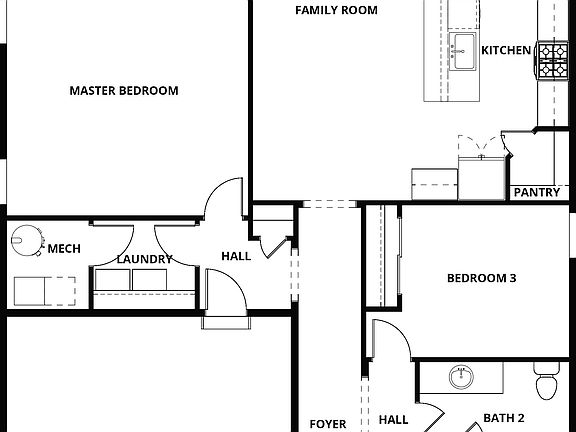 The Gunnison has a chef ready kitchen and spacious family room.