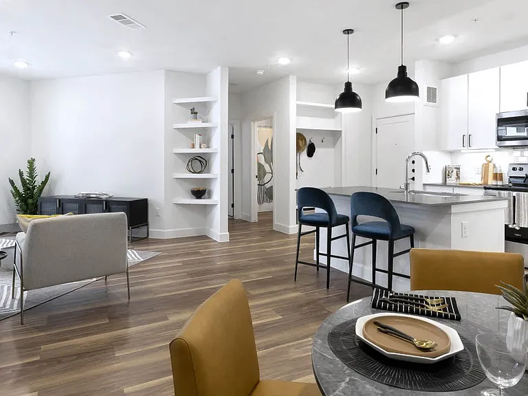 Living and Dining Room with Hard Surface Flooring