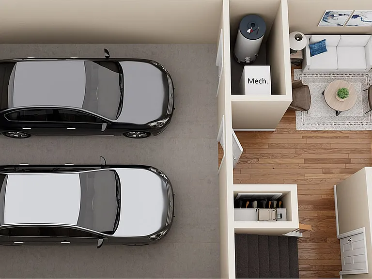 Garage Floor - Townhome TB2 | The Woodlands Apartments | Apartments in Menomonee Falls, WI Garage Floor - Townhome TB2 | The Woodlands Apartments | Apartments in Menomonee Falls, WI