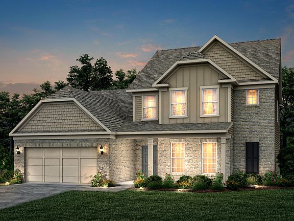 Furman Exterior 58 features Brick, Hardie Board, shakes, covered front porch and 2 car garage