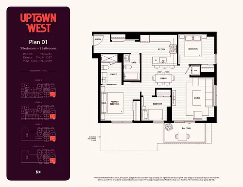 Floor plan Three Bedroom