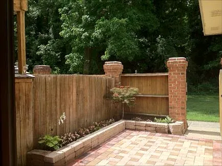 Patio with shed