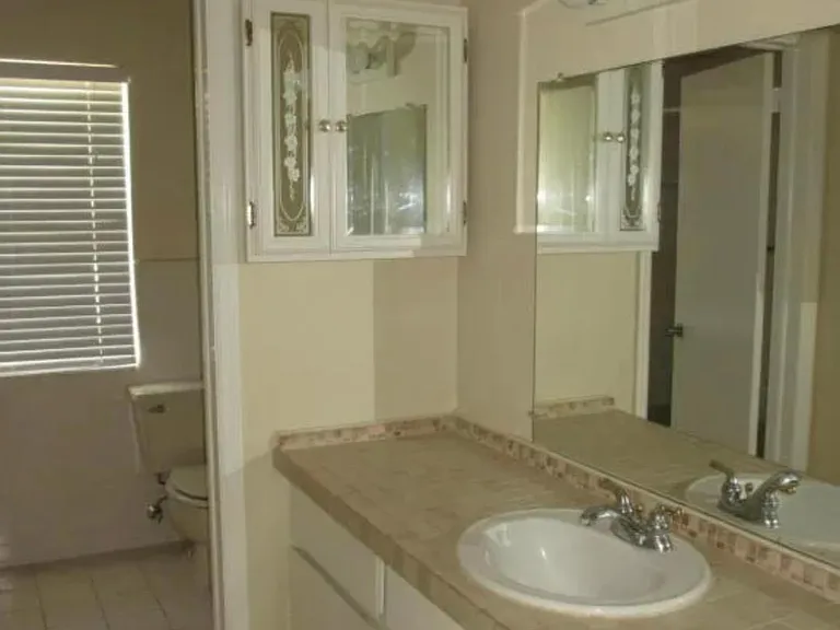 Guest Bath - Sink and cabinets in separate room from toilet and shower