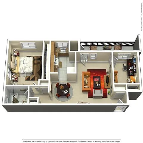 Floor plan 1Bedroom Den 1Bathroom