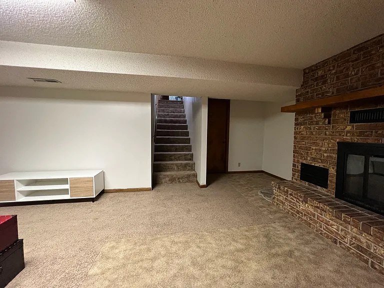 Basement with Fireplace on the right