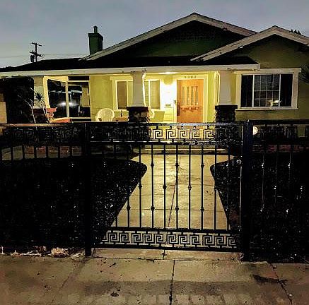 Front Harvard house night view.