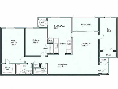 Floor plan Mason Deluxe - Den